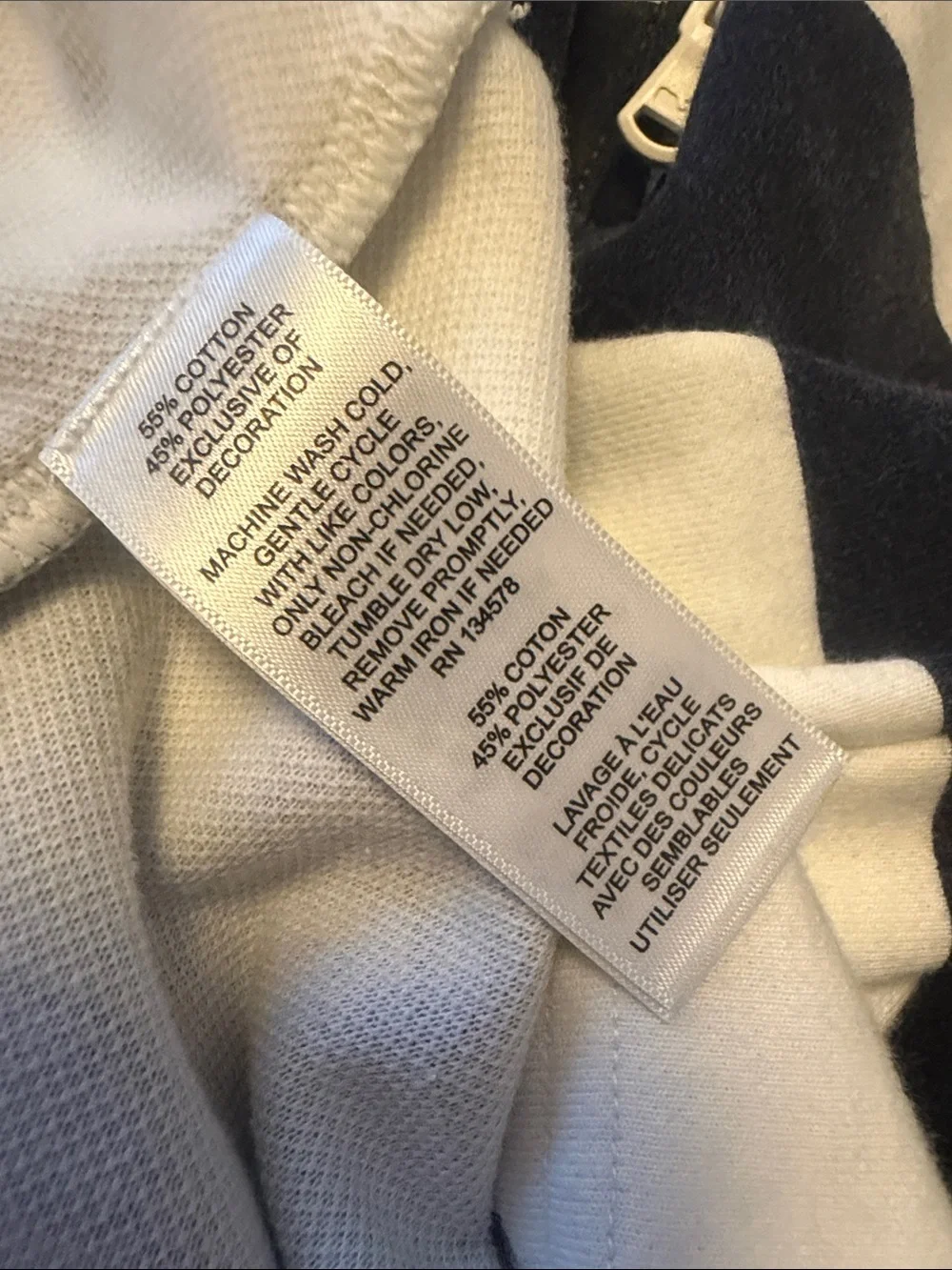 Vineyard Vines Navy and White Striped Half-Zip Pullover